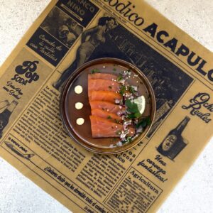 Minibordje huisgerookte zalm graved lax