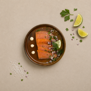 Minibordje huisgerookte zalm graved lax